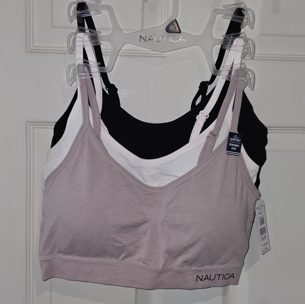 Nautica 3pk Active‎ Athletic Lounge Sports Comfy Bras Bralettes Plus Size 1X New